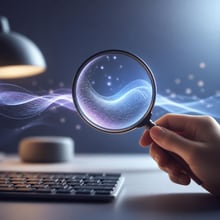 The acronym AEO for Answer Engine Optimization is highlighted against a dark, abstract background with digital network l